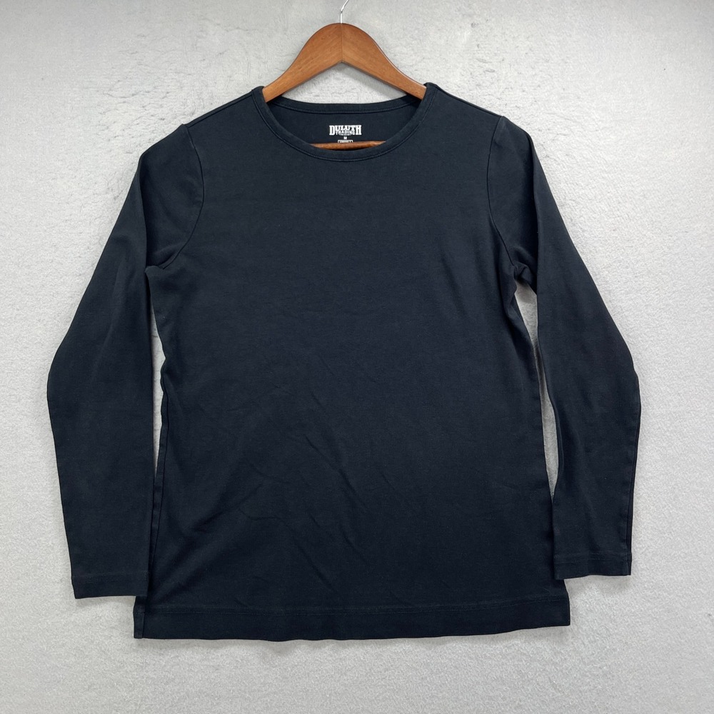 Duluth Trading Co Longtail T Shirt Womens Medium Black Crew Neck Long Sleeve Tee